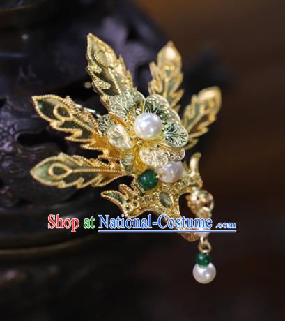 Traditional China Ancient Bride Jade Tassel Hair Comb Handmade Hairpins Wedding Hair Ornament Full Set