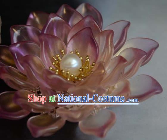 Chinese Ancient Empress Hairpin Traditional Hanfu Lotus Hair Crown Hair Accessories