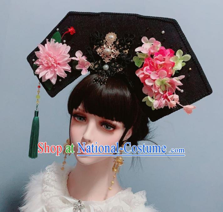 China Qing Dynasty Empress Phoenix Coronet Traditional Drama Ancient Court Queen Hair Accessories Hat