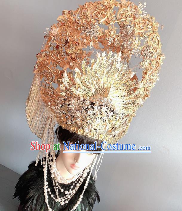 Handmade Chinese Ancient Bride Wedding Deluxe Phoenix Coronet Traditional Xiuhe Suit Hair Accessories