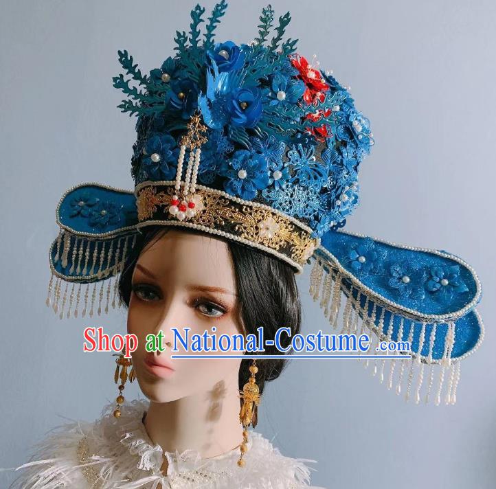 China Ancient Court Queen Wedding Phoenix Coronet Traditional Ming Dynasty Empress Headwear