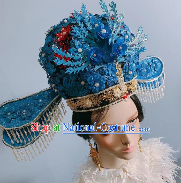 China Ancient Court Queen Wedding Phoenix Coronet Traditional Ming Dynasty Empress Headwear