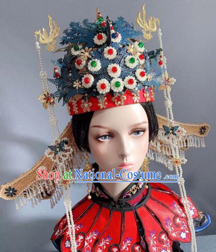 China Traditional Ming Dynasty Empress Headwear Ancient Court Queen Phoenix Coronet Golden Dragon Hairpins Full Set