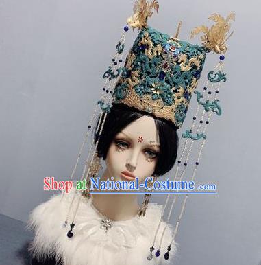 China Traditional Hair Crown Hairpins Ancient Court Queen Phoenix Coronet Ming Dynasty Empress Headwear Full Set