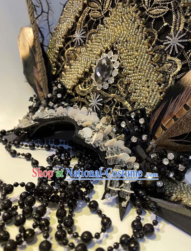 Handmade Baroque Queen Hair Accessories Stage Show Cosplay Headpiece Brazilian Carnival Royal Crown Headwear