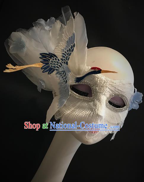 Top Fancy Ball Decorations Halloween Cosplay Mask Embroidered Crane Blinder Stage Performance Face Accessories