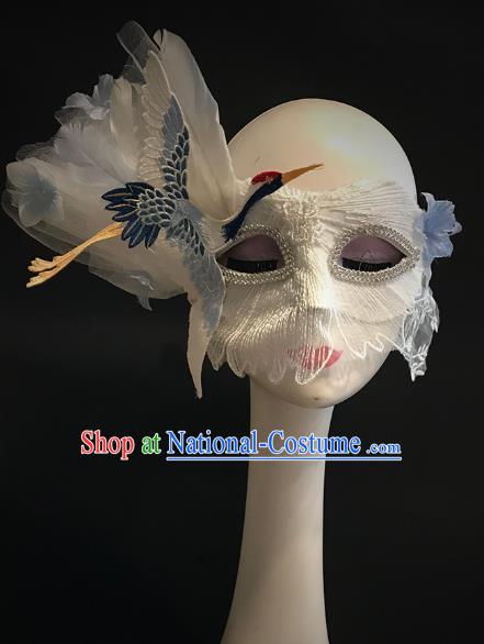 Top Fancy Ball Decorations Halloween Cosplay Mask Embroidered Crane Blinder Stage Performance Face Accessories