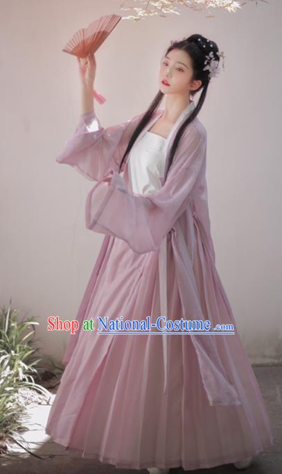 China Ancient Country Girl Historical Clothing Traditional Song Dynasty Young Lady Hanfu Costume