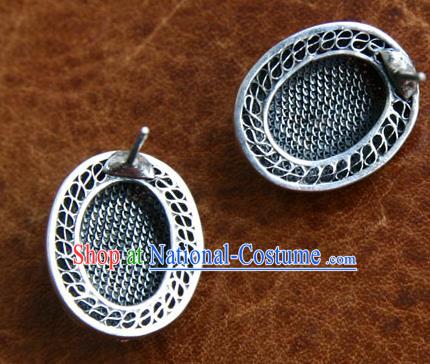 Handmade Chinese Cheongsam Ear Accessories Traditional Kallaite Cloisonne Earrings Jewelry