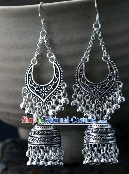 Handmade Chinese Traditional Silver Ear Jewelry Accessories Ethnic Earrings