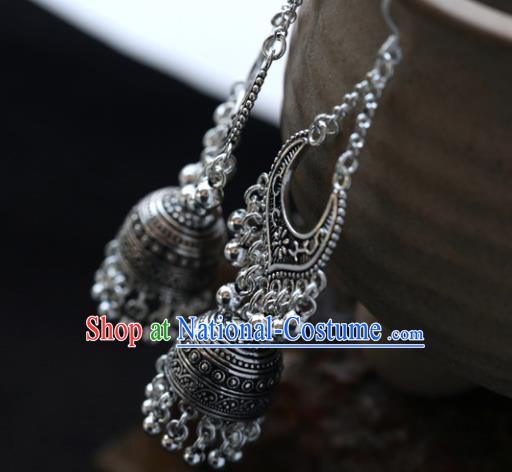 Handmade Chinese Traditional Silver Ear Jewelry Accessories Ethnic Earrings