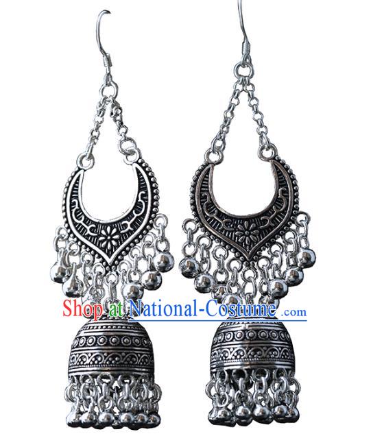 Handmade Chinese Traditional Silver Ear Jewelry Accessories Ethnic Earrings