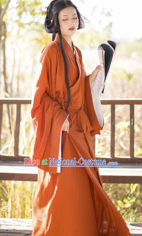 China Traditional Hanfu Dress Ancient Jin Dynasty Palace Beauty Historical Clothing