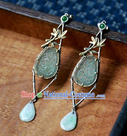 China National Jade Jewelry Traditional Cheongsam Earrings Handmade Ear Accessories