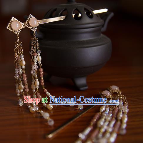 China Tang Dynasty Palace Tassel Hair Stick Traditional Hanfu Hair Accessories Ancient Imperial Consort Hairpin