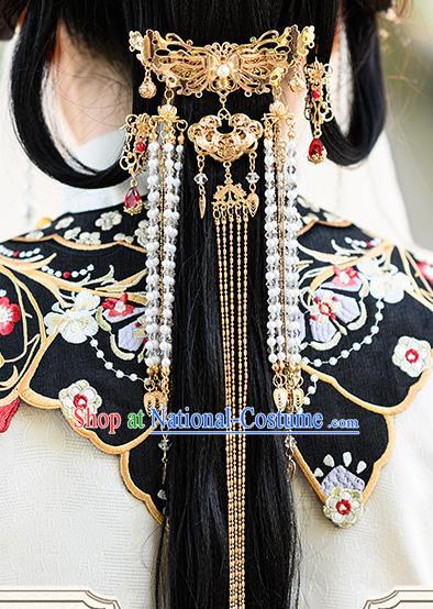 China Ming Dynasty Princess Tassel Hair Claw Traditional Hanfu Hair Accessories Ancient Princess Long Tassel Hairpins