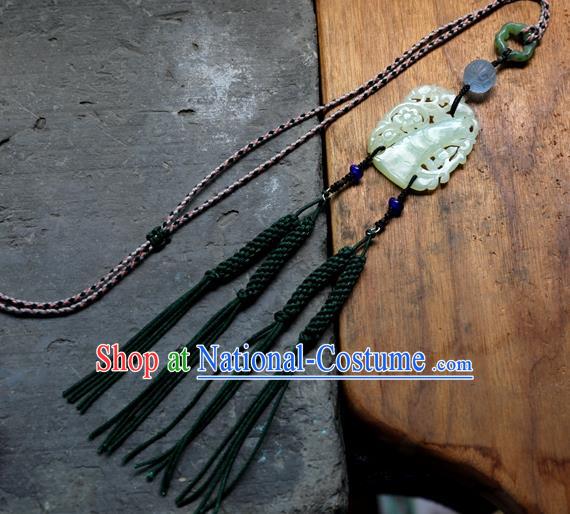 Traditional Waist Accessories Jewelry Handmade China National Tassel Jade Pendant