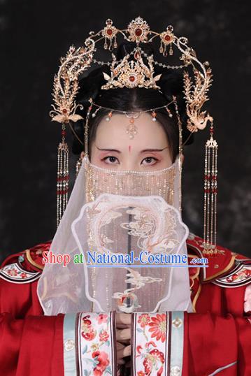 China Ancient Empress Phoenix Coronet Hairpins Traditional Hanfu Tang Dynasty Court Lady Hair Accessories