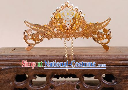 China Ancient Imperial Consort Phoenix Coronet Hairpins Traditional Hanfu Qing Dynasty Court Lady Blueing Hair Accessories