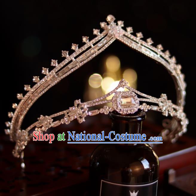 Top Wedding Zircon Royal Crown Handmade Princess Hair Accessories Bride Jewelry Ornaments