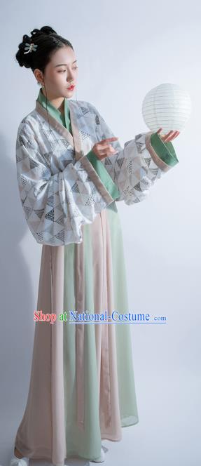 China Ancient Palace Lady Hanfu Dress Clothing Traditional Jin Dynasty Court Princess Historical Costumes