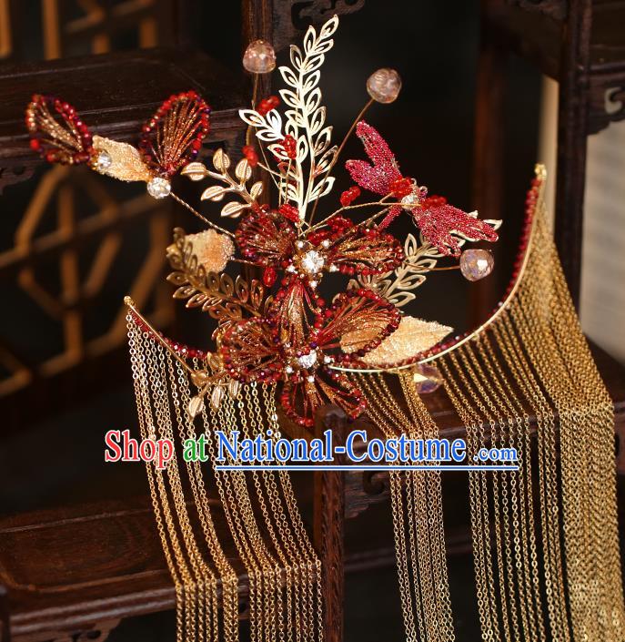 China Traditional Wedding Tassel Hairpins Bride Hair Accessories Hair Sticks