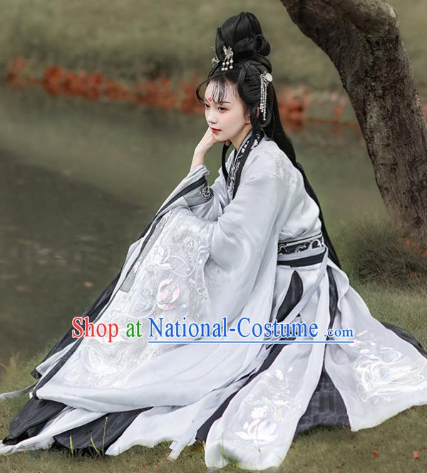 China Spring and Autumn Period Beauty Xi Shi Costume Ancient Imperial Concubine Hanfu Dress Historical Traditional Clothing