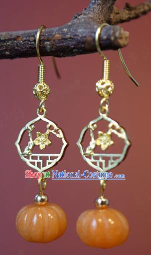 Top Grade China Bride Jewelry Accessories Ancient Qing Dynasty Court Queen Jade Earrings