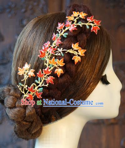 China Bride Maple Leaf Hair Stick Hair Accessories Traditional Wedding Xiuhe Suit Hairpins