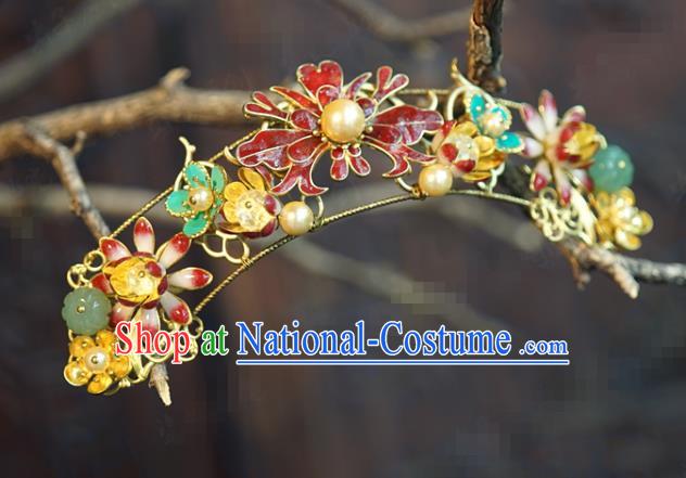 China Traditional Wedding Beads Tassel Hair Comb and Hairpins Ancient Bride Hair Accessories Full Set