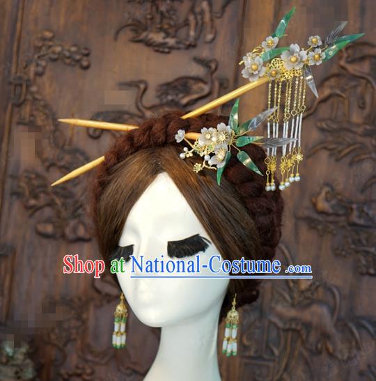 China Ancient Swordswoman Bamboo Hairpins Hair Accessories Traditional Hanfu Hair Sticks