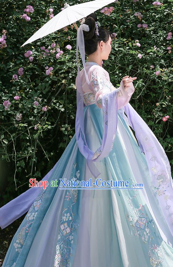 China Traditional Hanfu Clothing Ancient Court Lady Apparels Tang Dynasty Princess Embroidered Dress for Women