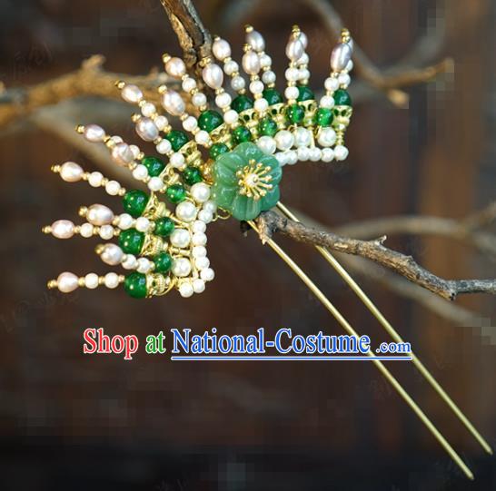 China Ancient Empress Hair Accessories Traditional Wedding Xiuhe Suit Tassel Hairpins Jade Hair Crown Complete Set