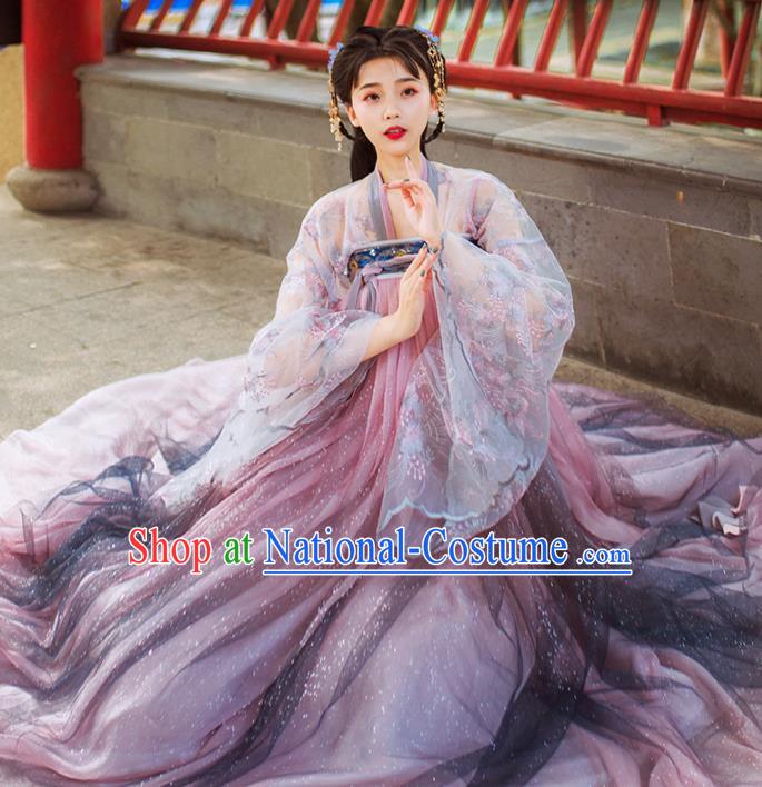 Traditional China Tang Dynasty Palace Lady Historical Clothing Ancient Goddess Classical Dance Hanfu Dress