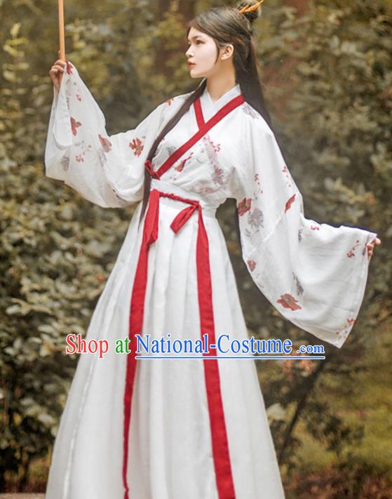 Traditional China Jin Dynasty Female Swordsman Historical Clothing Ancient Country Lady Hanfu Garment Outfits