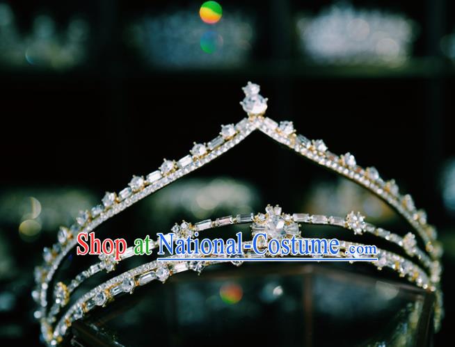 European Wedding Bride Hair Accessories Crystal Hair Clasp Baroque Retro Zircon Royal Crown