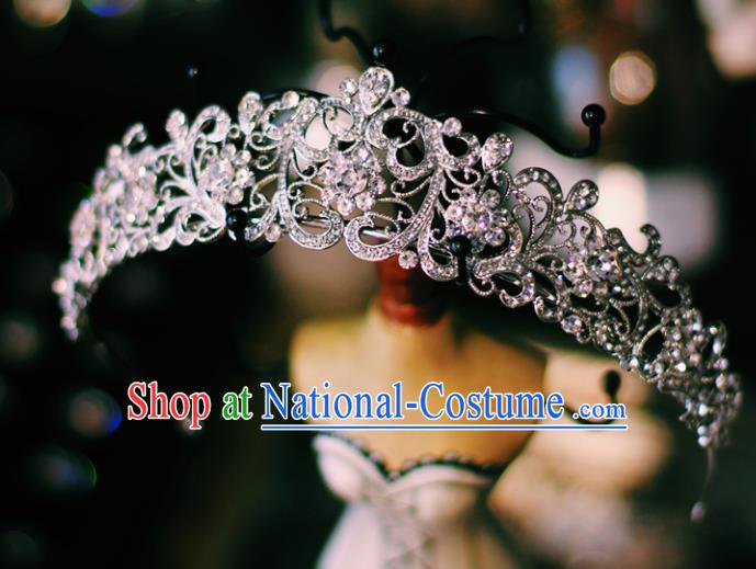 European Wedding Bride Hair Accessories Baroque Princess Retro Royal Crown Crystal Hair Clasp