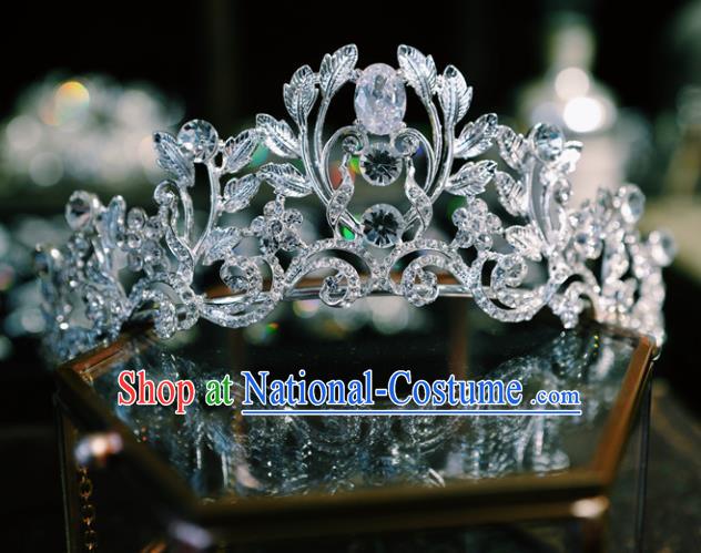 European Princess Hair Clasp Wedding Bride Hair Accessories Baroque Retro Crystal Royal Crown