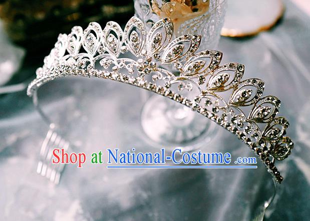 Handmade Wedding Bride Hair Accessories European Queen Hair Clasp Baroque Royal Crown