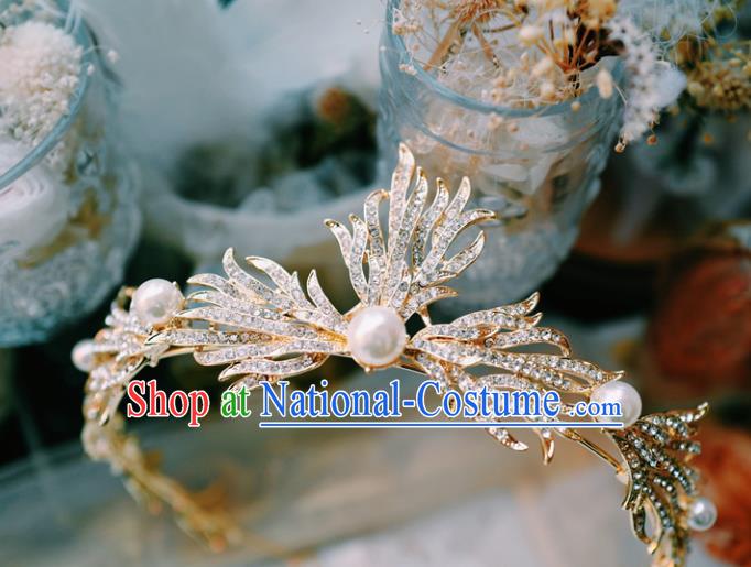 Handmade Court Retro Hair Accessories Baroque Bride Headwear European Wedding Golden Royal Crown