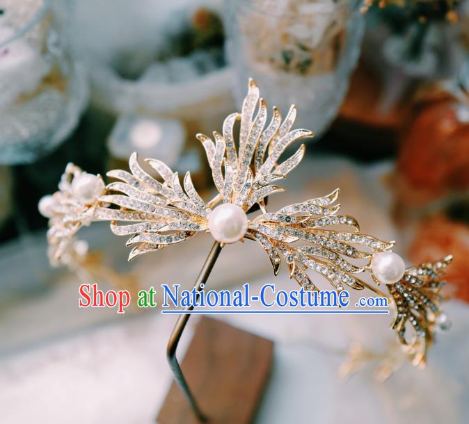 Handmade Court Retro Hair Accessories Baroque Bride Headwear European Wedding Golden Royal Crown