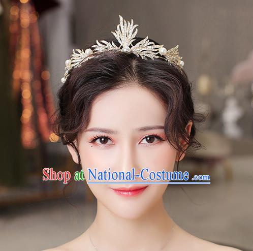 Handmade Court Retro Hair Accessories Baroque Bride Headwear European Wedding Golden Royal Crown