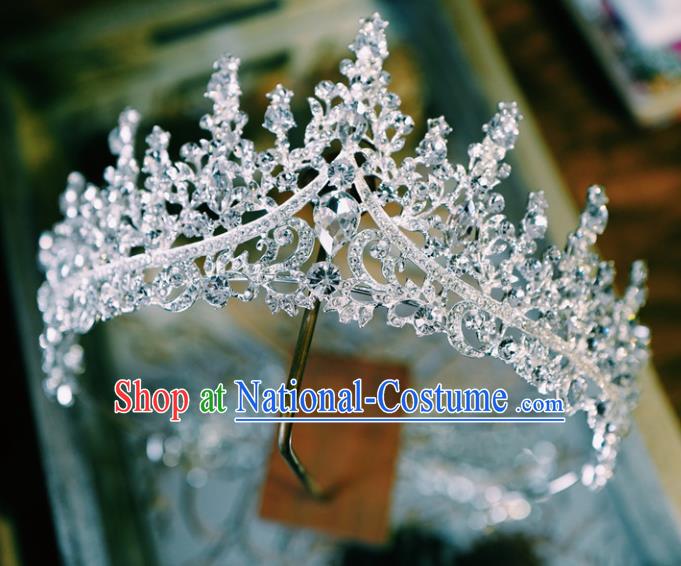 Retro European Wedding Royal Crown Handmade Court Hair Accessories Baroque Princess Zircon Headwear