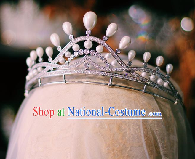 European Wedding Bride Hair Accessories Court Hair Jewelry Baroque Princess Zircon Royal Crown