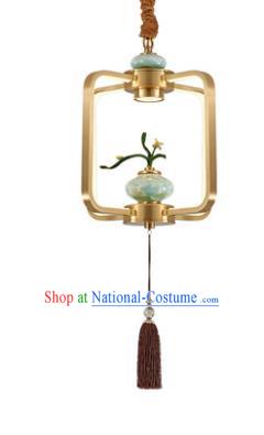 Chinese Traditional Handmade Ceiling Lantern Classical Ceramics Vase Lamp