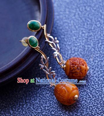 Top Grade Chinese Handmade Beeswax Ear Jewelry Accessories Traditional Classical Earrings