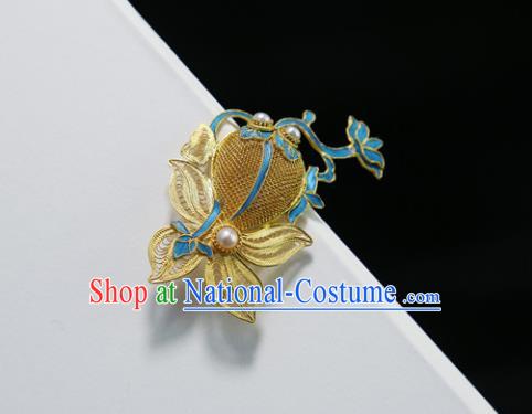 China Classical Cheongsam Goldfish Brooch Traditional Handmade Pearls Breastpin