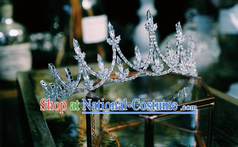 Handmade Crystal Jewelry Accessories European Princess Headwear Baroque Bride Wedding Zircon Royal Crown