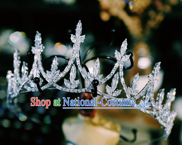 Handmade Crystal Jewelry Accessories European Princess Headwear Baroque Bride Wedding Zircon Royal Crown