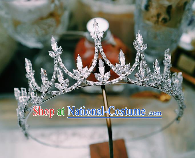 Handmade Crystal Jewelry Accessories European Princess Headwear Baroque Bride Wedding Zircon Royal Crown